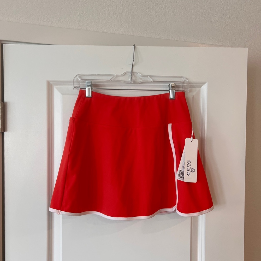 Seaav Red Mini A-Line Golf Skirt